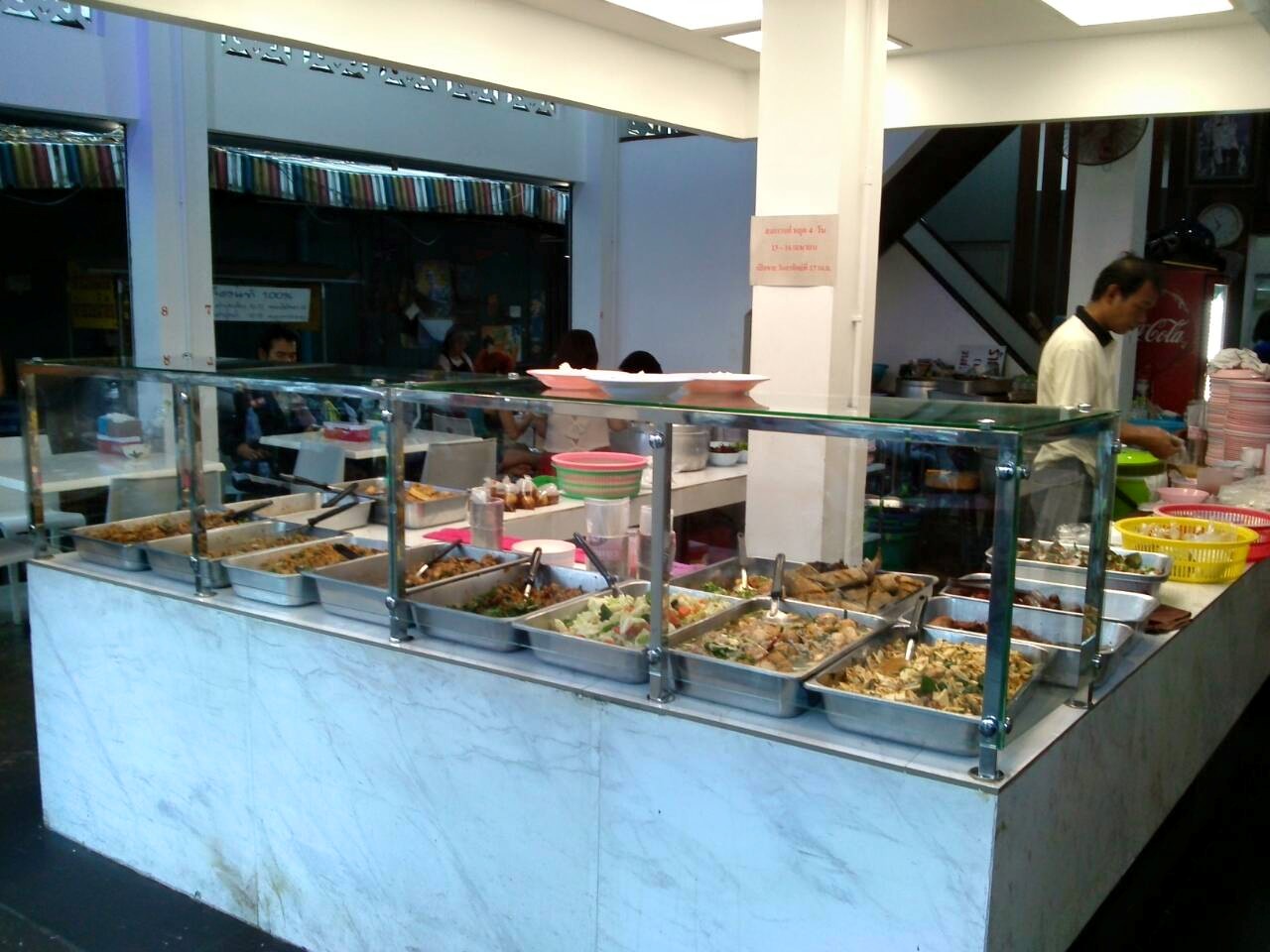 อร่อยเด็ด, ร้านข้าวต้มนายอ๋า, ร้านฟ้ามุ่ย, ร้านสุธาทิพย์, Blue Tree coffeebar, ร้านชั่งเส็ง ก๋วยเตี๋ยวลูกชิ้นปลา (เจ้เกียว), Pat Cafe Boraan แพท คาเฟ่ โบราณ, อ้วนโภชนา อาหารไทย อีสาน , ครัวป้าแดงบางลำพู, Cafe' Velodome