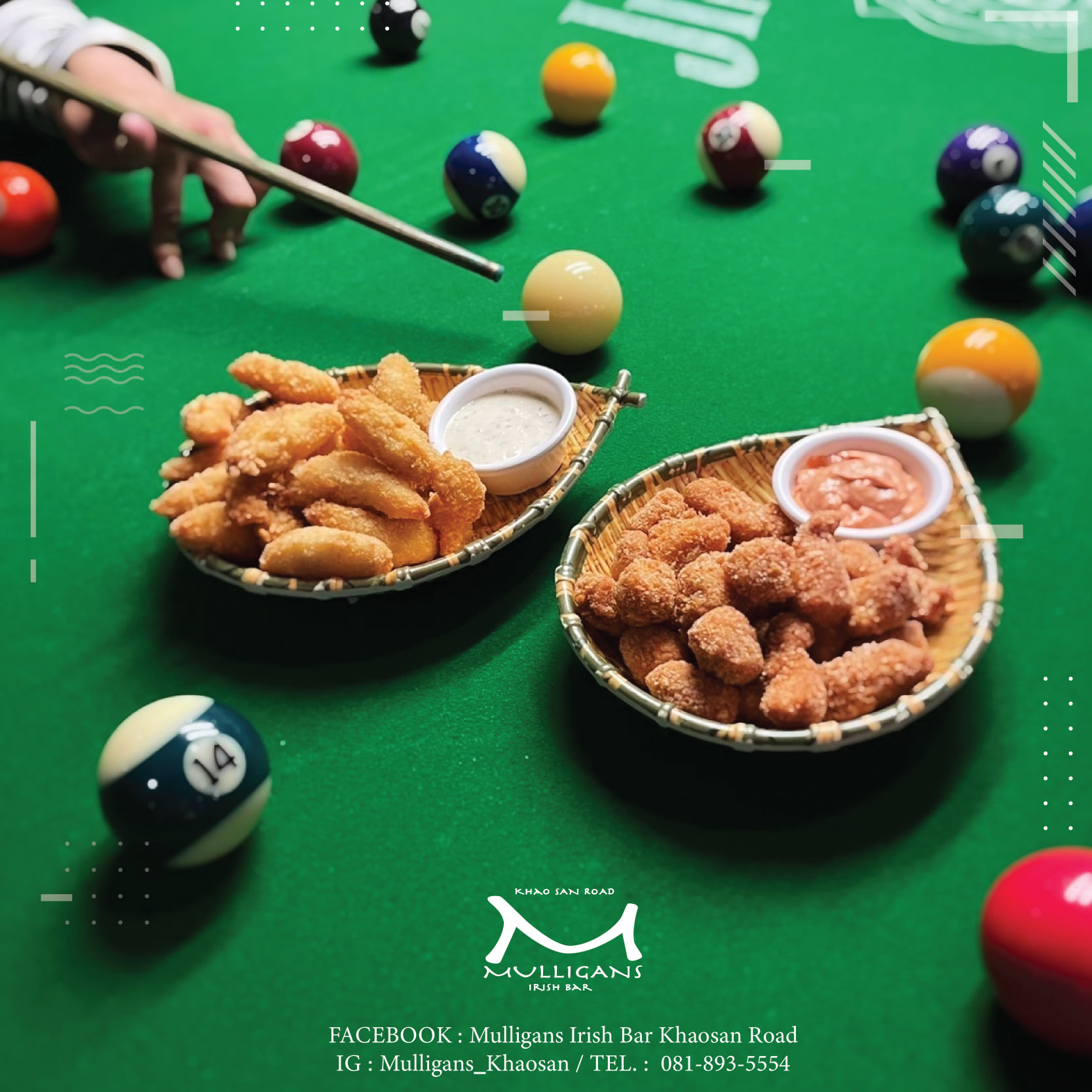 Moonshine Bar, พิซซ่าลันตา Pizza Lanta, Chart Bar, At-Mosphere Rooftop Cafe', Molly, Buddy Beer, Fu Bar, Prime Burger Khaosan, Ranee’s Restaurant, Hippie De Bar