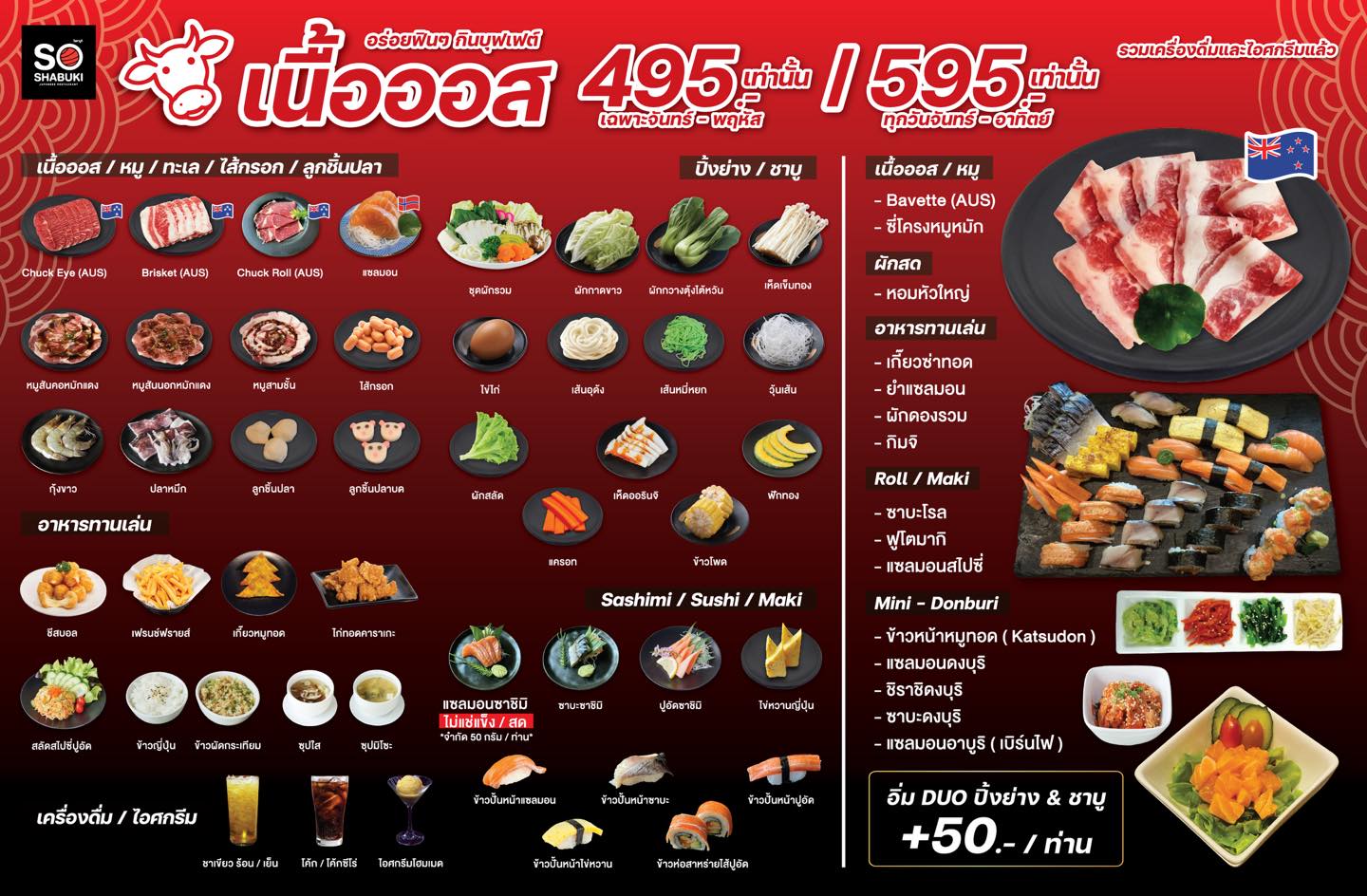 Papper Inter Buffet Korat, Fin Sushi, So-Shabuki restaurant, House of Kin Korat
