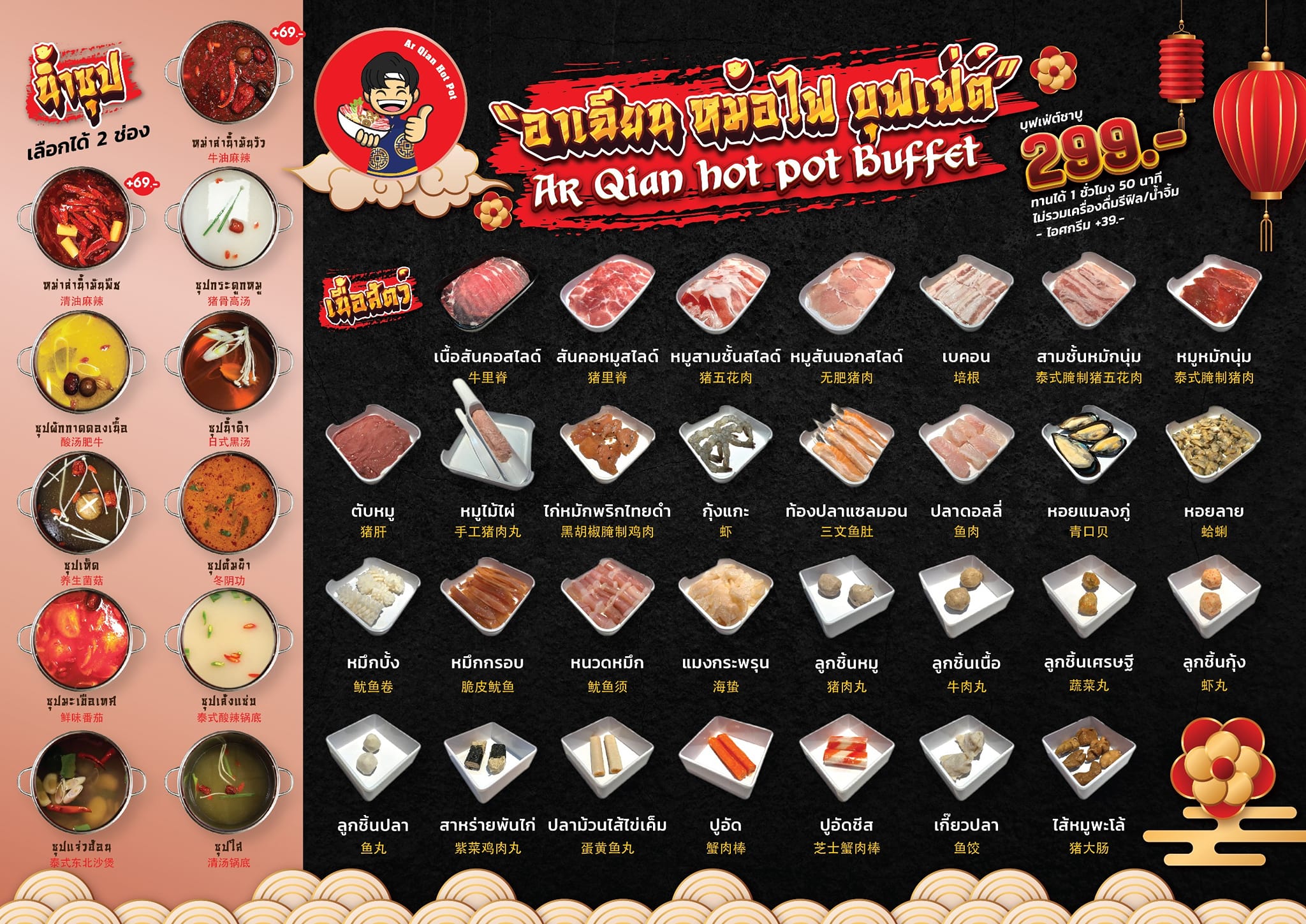 อร่อยติ่มซำ สุกี้สไตล์ฮ่องกง, Happy Suki, จ้าวเนื้อ บุฟเฟ่ต์ เนื้อย่างกระทะร้อน, โชคชัย 4 ปากซอย 33, กังนัม บุฟเฟ่ต์เกาหลี, Lucky BBQ, Nene Korean BBQ Buffet, ซูวอนซองบาร์บีคิว, ตั้งเตา หมูกระทะบุฟเฟ่ต์เลี่ยงเมืองนนท์, คุณเปิ้น หมูกระทะ