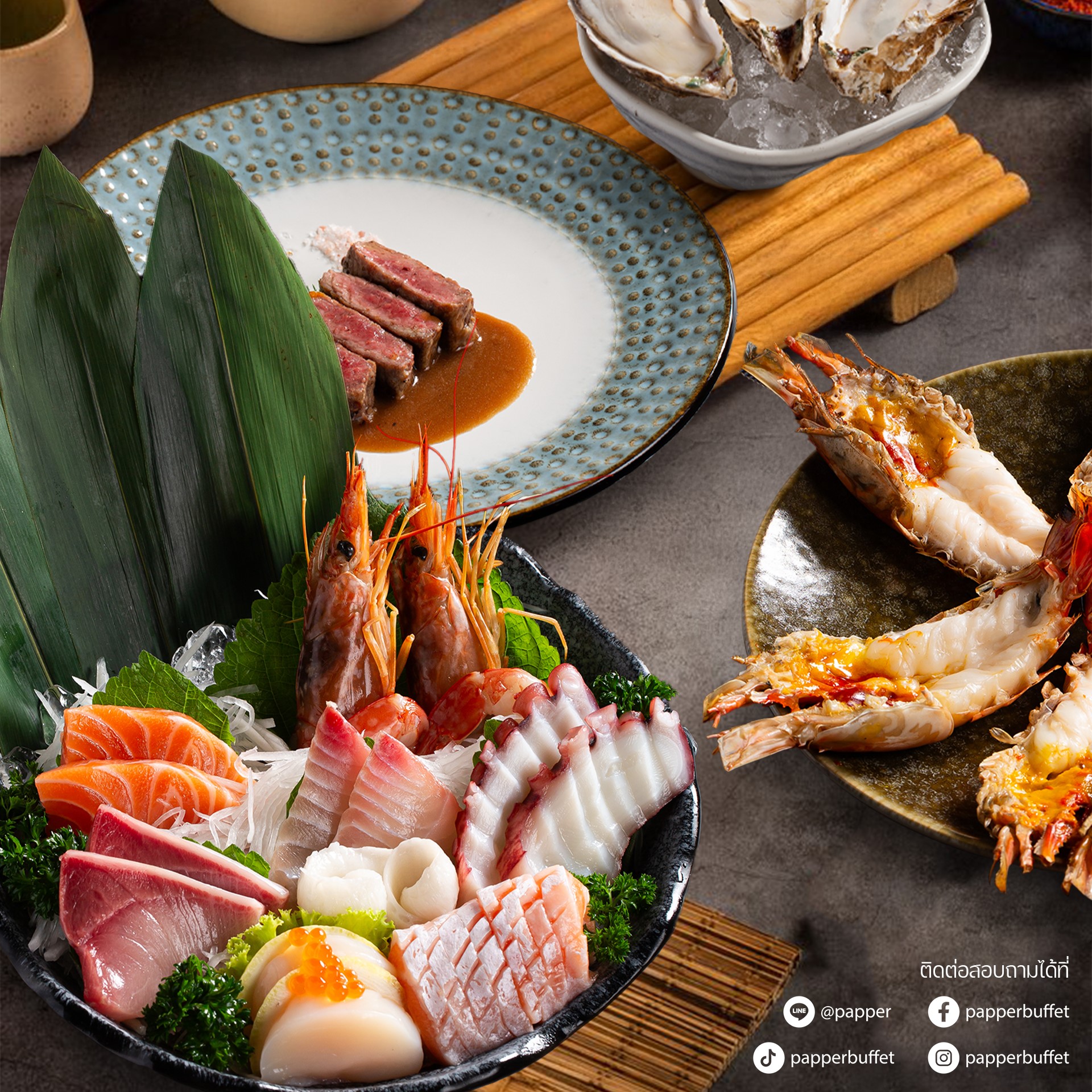Papper Inter Buffet Korat, Fin Sushi, So-Shabuki restaurant, House of Kin Korat