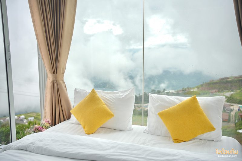 ภูทับเบิก, บ้านกระจกภูทับเบิก, de bee  ภูทับเบิก, de’ bee  ภูทับเบิก พักบ้านกระจก ชมวิวถนนสวย ภูเขาเขียว