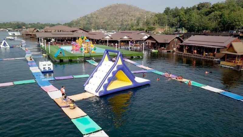 top 7+ แพที่พักกาญจนบุรี 2567 มีเครื่องเล่นกลางน้ำ สไลเดอร์สุดมันส์