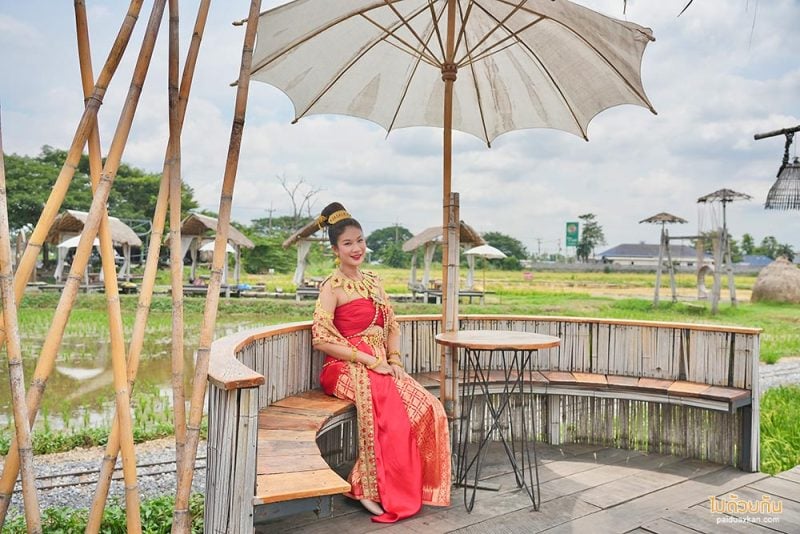 คาเฟ่อยุธยา, ร้านกาแฟอยุธยา, รักษ์นา อยุธยา, นั่งรถไฟจิ๋วอยุธยา ชมวิวทุ่งนา ที่รักษ์นา คาเฟ่
