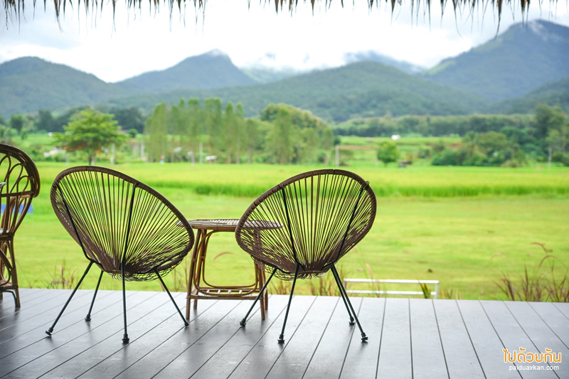 ร้านกาแฟปัว, คาเฟ่ปัว, slow na cafe ปัว, slow na cafe จิบกาแฟรสดี บรรยากาศริมทุ่ง