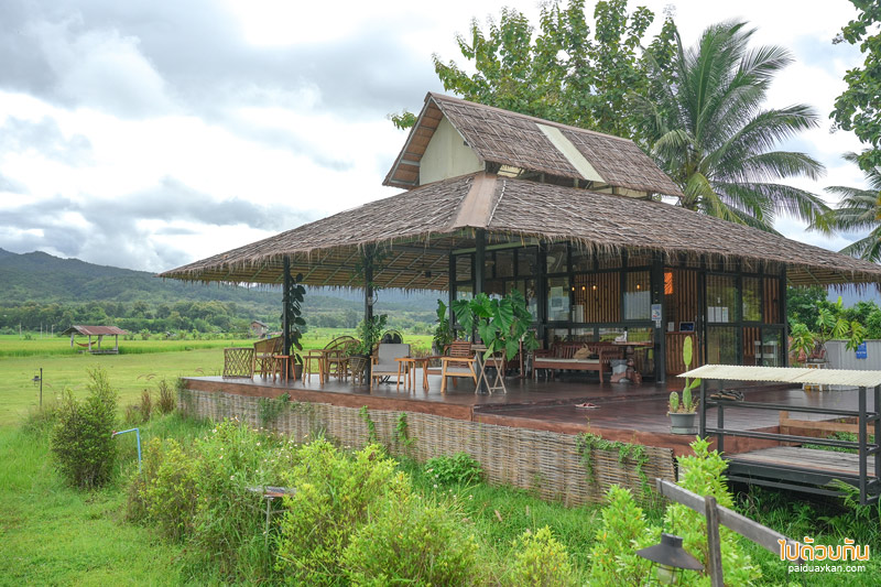 ร้านกาแฟปัว, คาเฟ่ปัว, slow na cafe ปัว, slow na cafe จิบกาแฟรสดี บรรยากาศริมทุ่ง