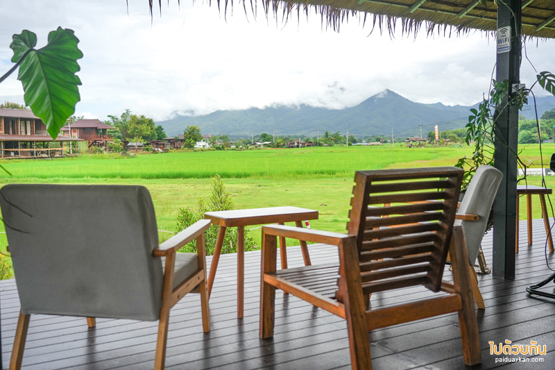 ร้านกาแฟปัว, คาเฟ่ปัว, slow na cafe ปัว, slow na cafe จิบกาแฟรสดี บรรยากาศริมทุ่ง