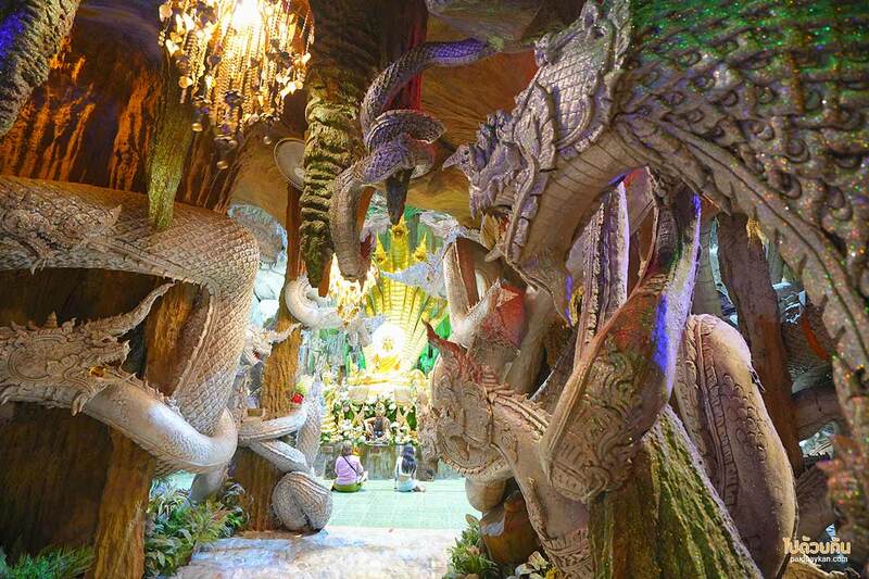 เที่ยวนครนายก, นครนายก, วัดมณีวงศ์ นครนายก, ถ้ำพญานาค วัดมณีวงศ์, วัดมณีวงศ์  รีวิวล่าสุด สร้างเสร็จสมบูรณ์ ชมถ้ำพญานาค พุทธศิลป์อันงดงาม