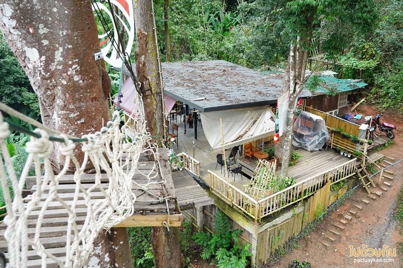 คาเฟ่ปางไฮ, คาเฟ่ดอยสะเก็ด, sky hawk café คาเฟ่ลับกลางป่าใหญ่ กับมุมที่นั่งลอยฟ้าสุดเก๋