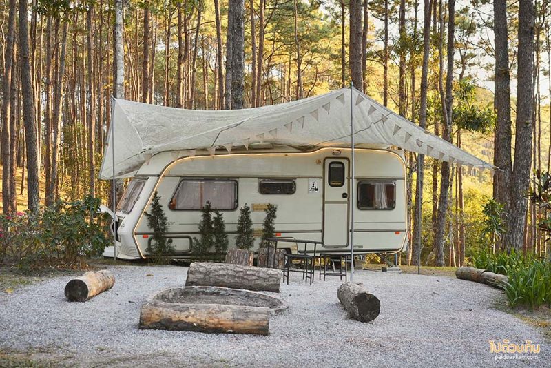 เที่ยวเชียงใหม่, สวนป่าดอยบ่อหลวง, เที่ยวอำเภอฮอด, สวนป่าดอยบ่อหลวง พักบ้านไม้สวย รถบ้าน กลางป่าสน