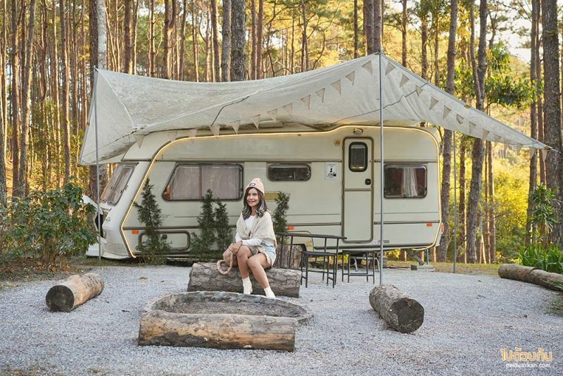 เที่ยวเชียงใหม่, สวนป่าดอยบ่อหลวง, เที่ยวอำเภอฮอด, สวนป่าดอยบ่อหลวง พักบ้านไม้สวย รถบ้าน กลางป่าสน