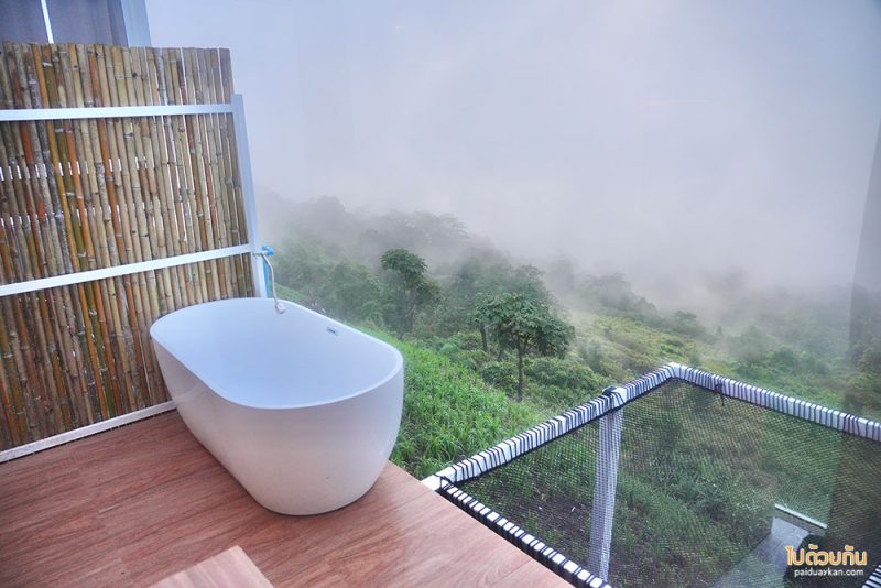ภูทับเบิก, the world ภูทับเบิก, บ้านกระจกภูทับเบิก, ที่พักภูทับเบิก, the world พักบ้านกระจกภูทับเบิก มีอ่างอาบน้ำ วิวภูเขา สายหมอก