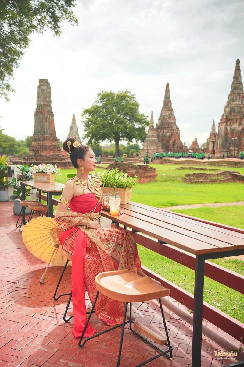 เที่ยวอยุธยา, เรือนมยุรา, เรือนมยุราคาเฟ่, คาเฟ่อยุธยา, เรือนมยุรา คาเฟ่อยุธยา วิววัดไชยวัฒนาราม